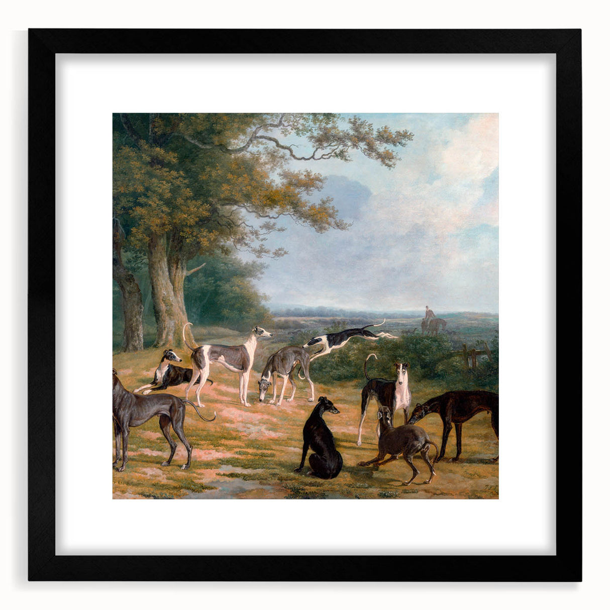 Romanticism Art - Nine Greyhounds Landscape - Classic Romantic Print