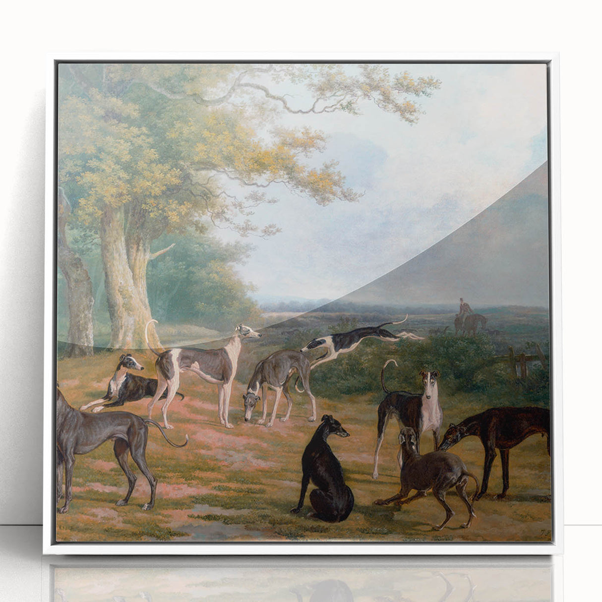 Romanticism Art - Nine Greyhounds Landscape - Classic Romantic Print