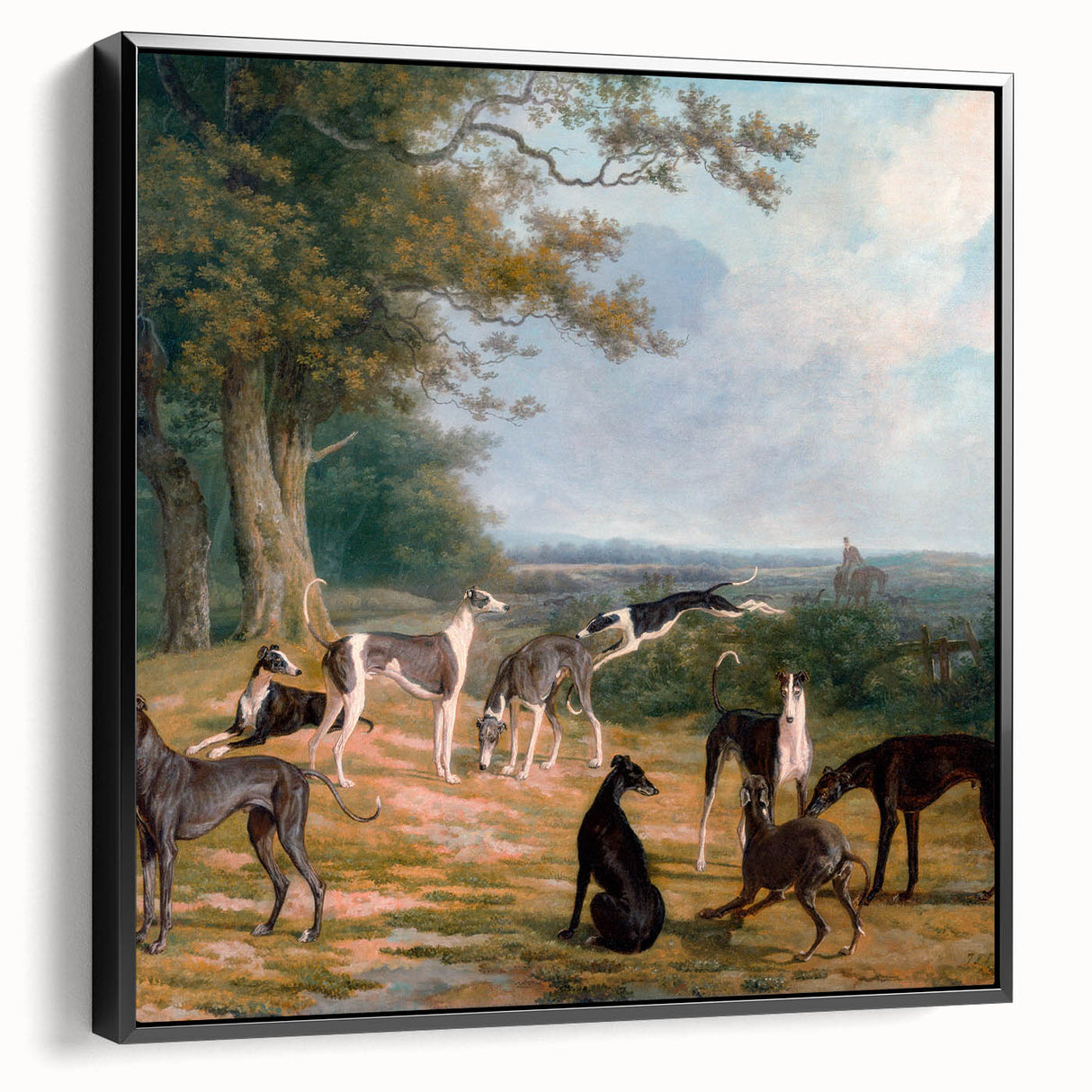 Romanticism Art - Nine Greyhounds Landscape - Classic Romantic Print