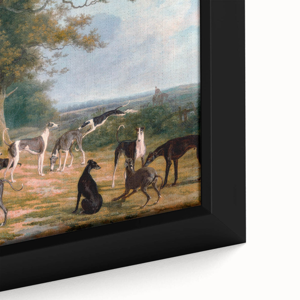 Romanticism Art - Nine Greyhounds Landscape - Classic Romantic Print