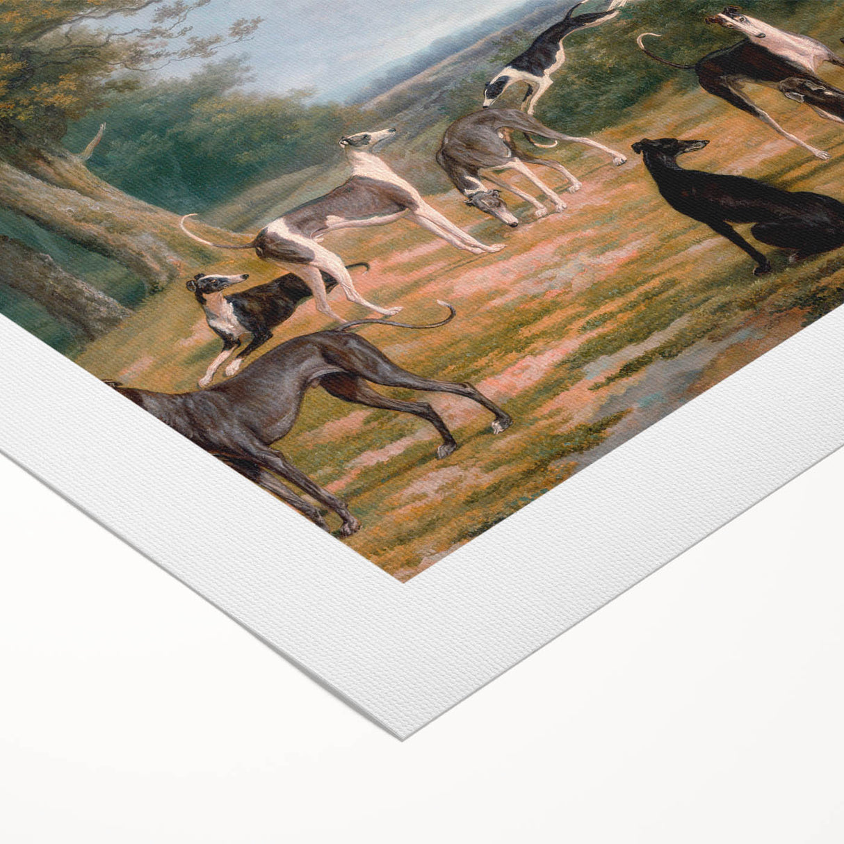 Romanticism Art - Nine Greyhounds Landscape - Classic Romantic Print