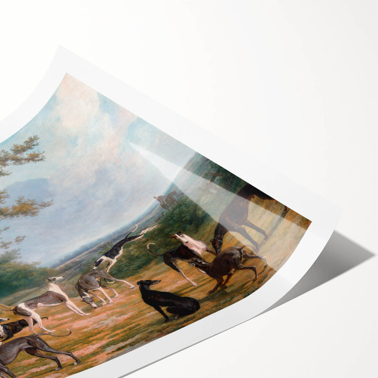 Romanticism Art - Nine Greyhounds Landscape - Classic Romantic Print