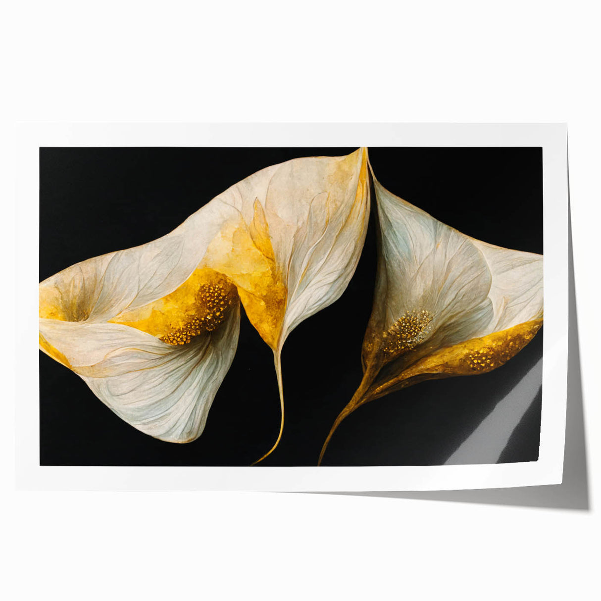Abstract floral wall art print showcasing vibrant colors in a modern design, rolled for easy transport and display, ideal for home decor enhancement.