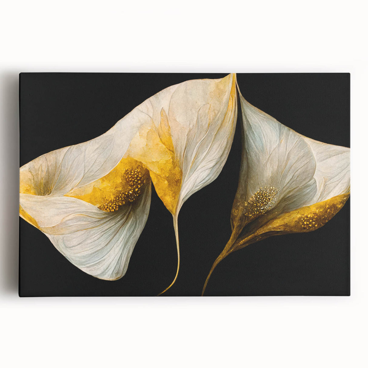 Vibrant abstract floral wall art on stretched canvas, showcasing a colorful design with bold reds, blues, and greens, perfect for modern home decor.