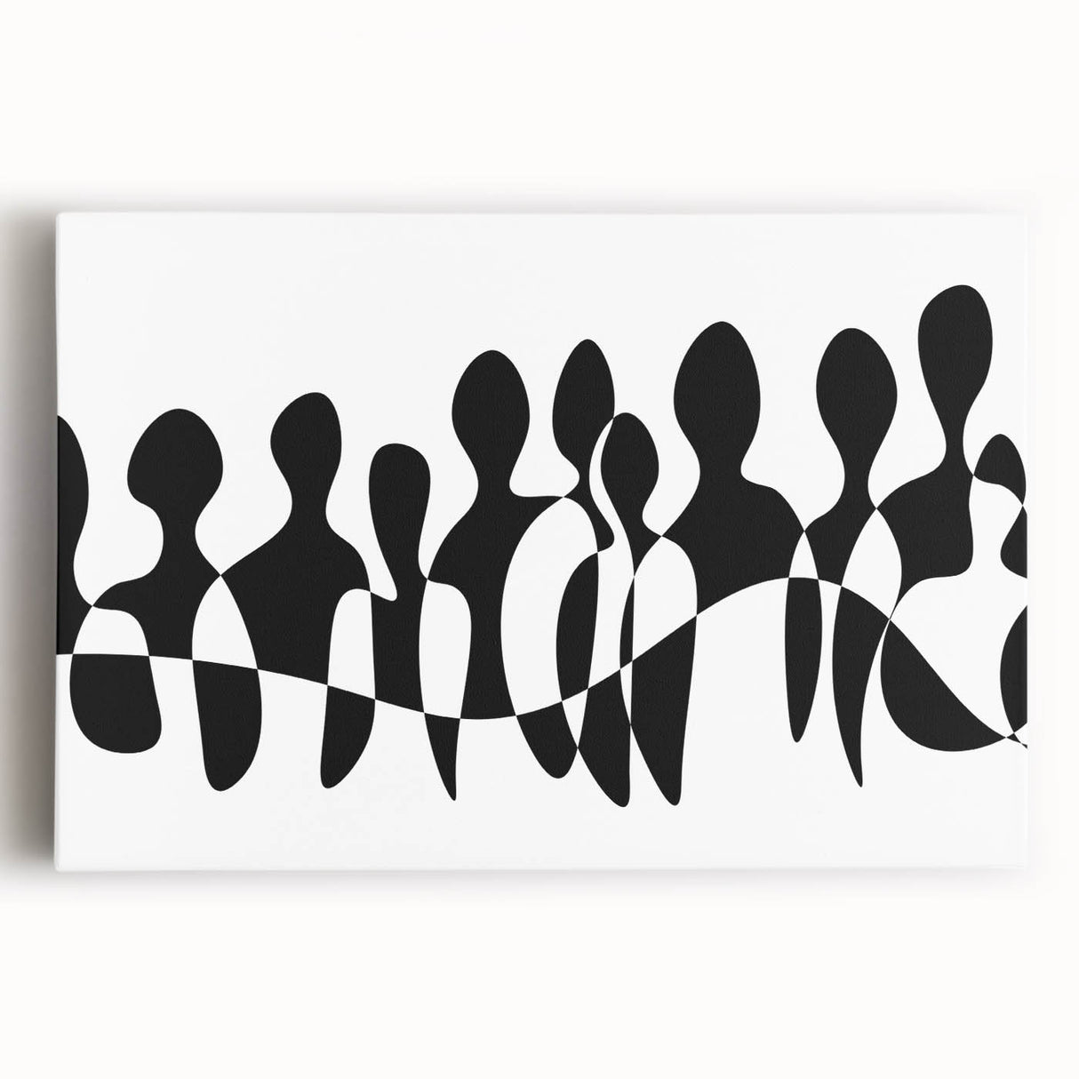 Modern Black & White Abstract Bedroom Wall Art - Canvas & Acrylic