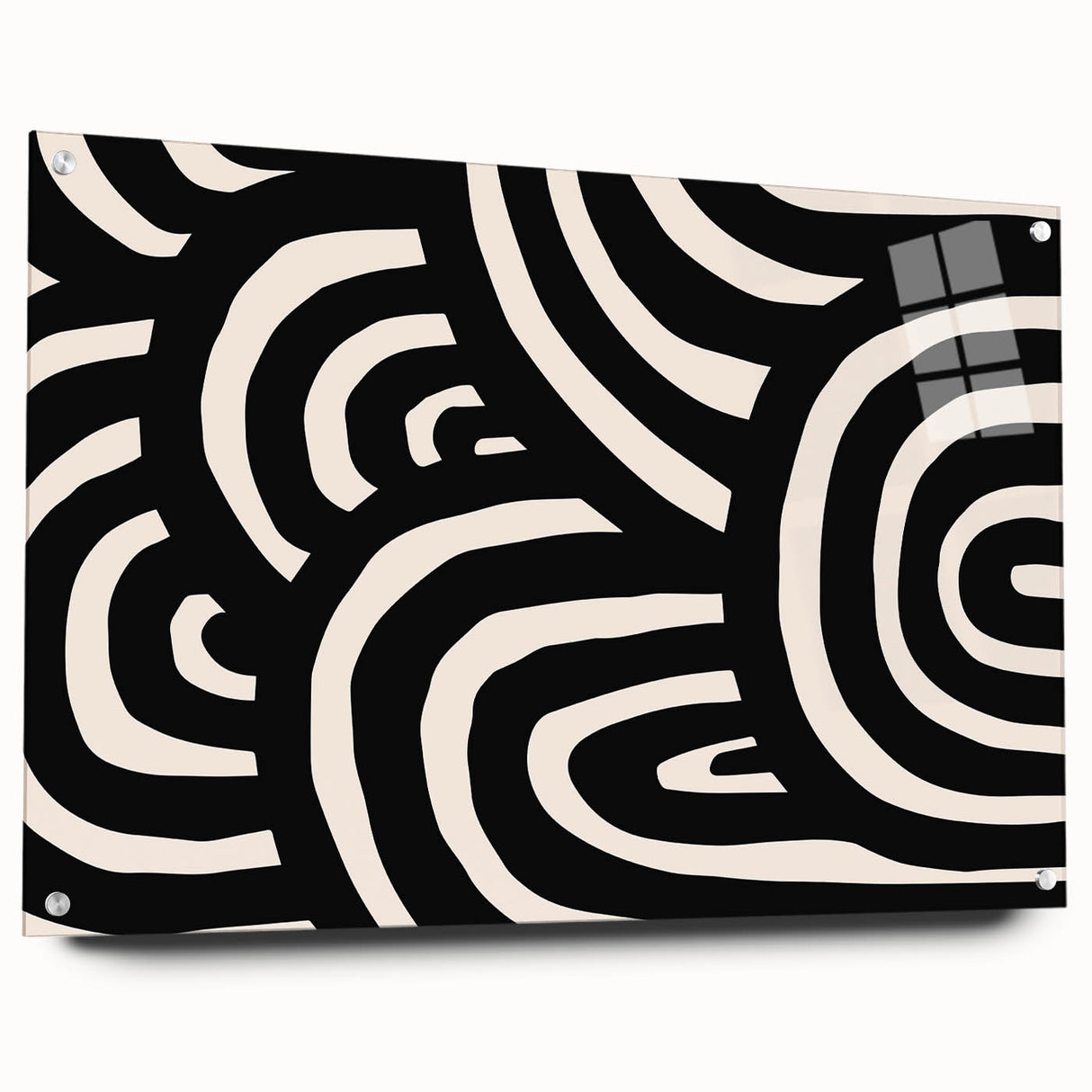 Modern Dining Room Art – Black & White Abstract Canvas Print