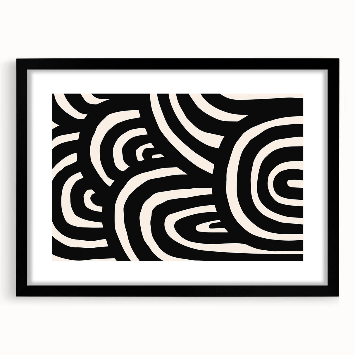 Modern Dining Room Art – Black & White Abstract Canvas Print