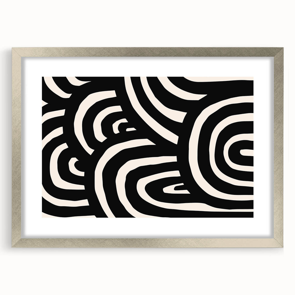 Modern Dining Room Art – Black & White Abstract Canvas Print