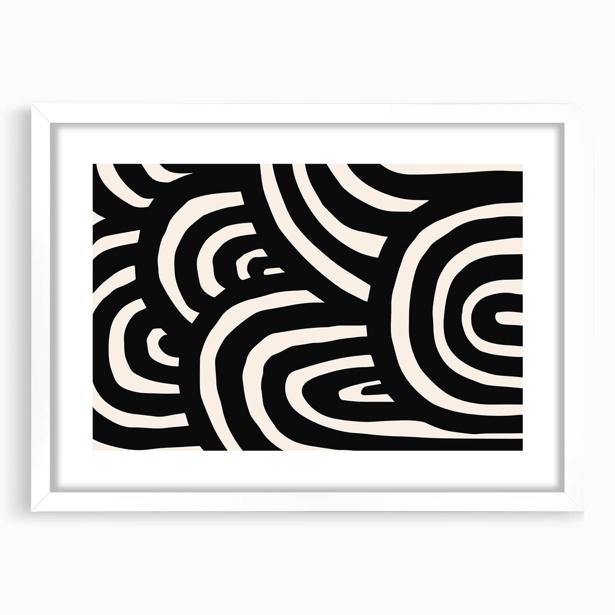 Modern Dining Room Art – Black & White Abstract Canvas Print