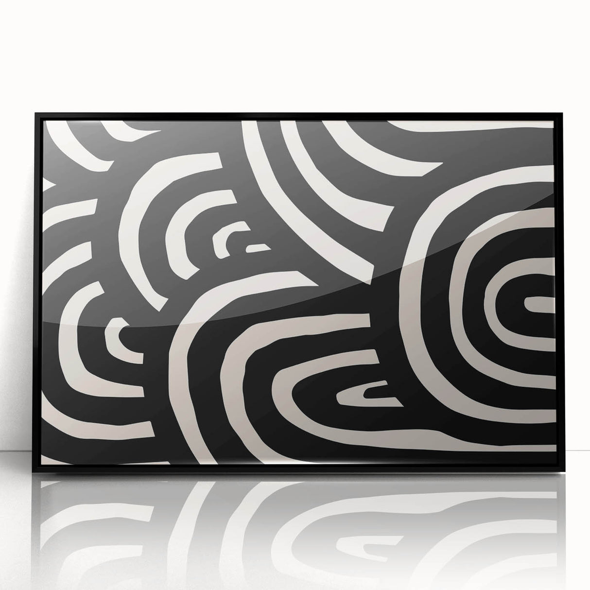 Modern Dining Room Art – Black & White Abstract Canvas Print