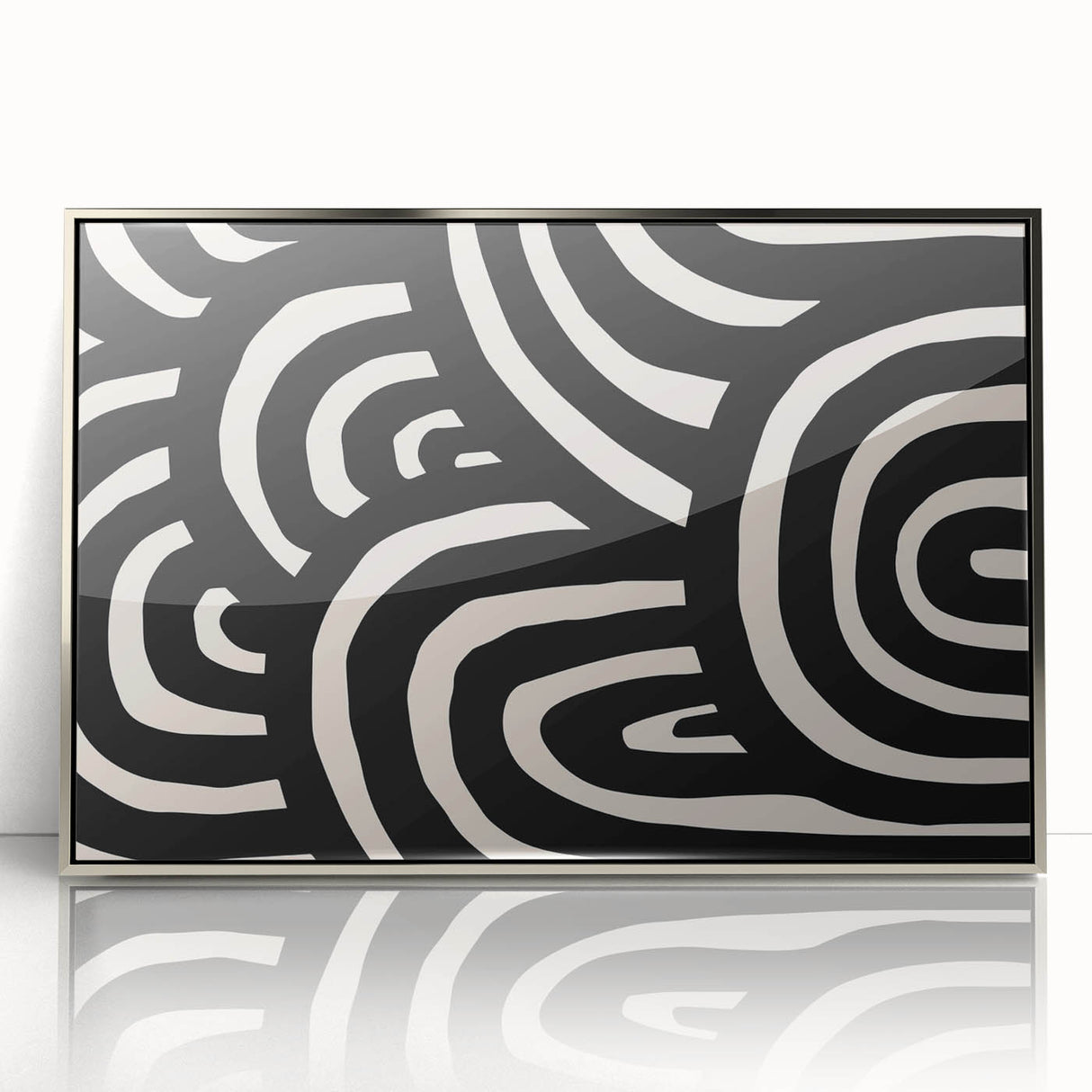Modern Dining Room Art – Black & White Abstract Canvas Print
