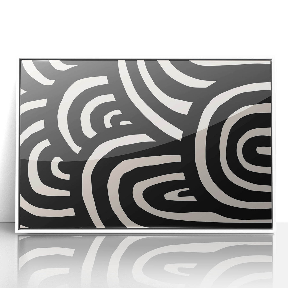 Modern Dining Room Art – Black & White Abstract Canvas Print