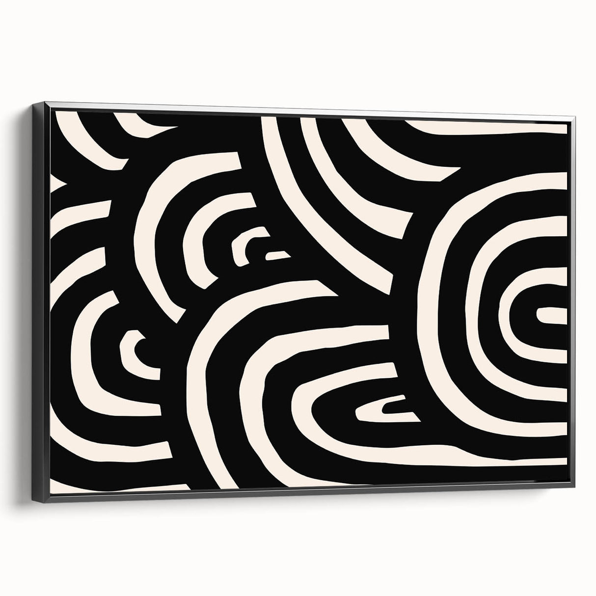Modern Dining Room Art – Black & White Abstract Canvas Print