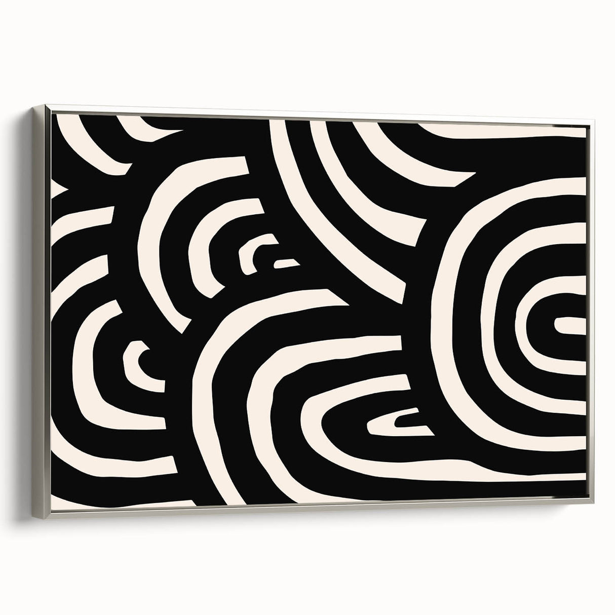 Modern Dining Room Art – Black & White Abstract Canvas Print