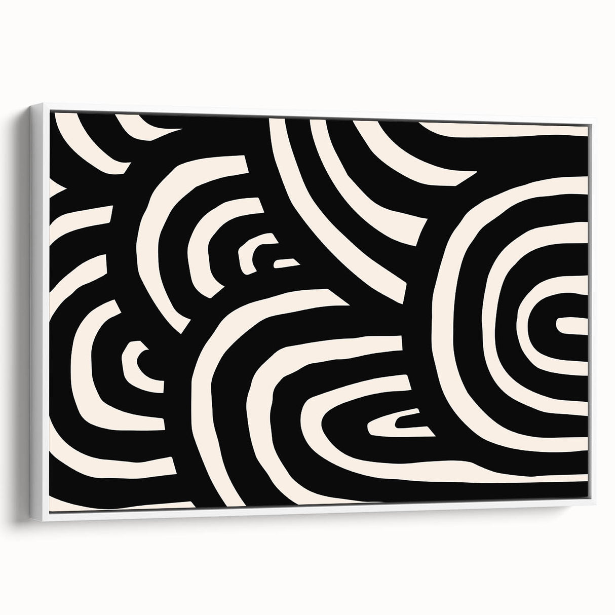Modern Dining Room Art – Black & White Abstract Canvas Print