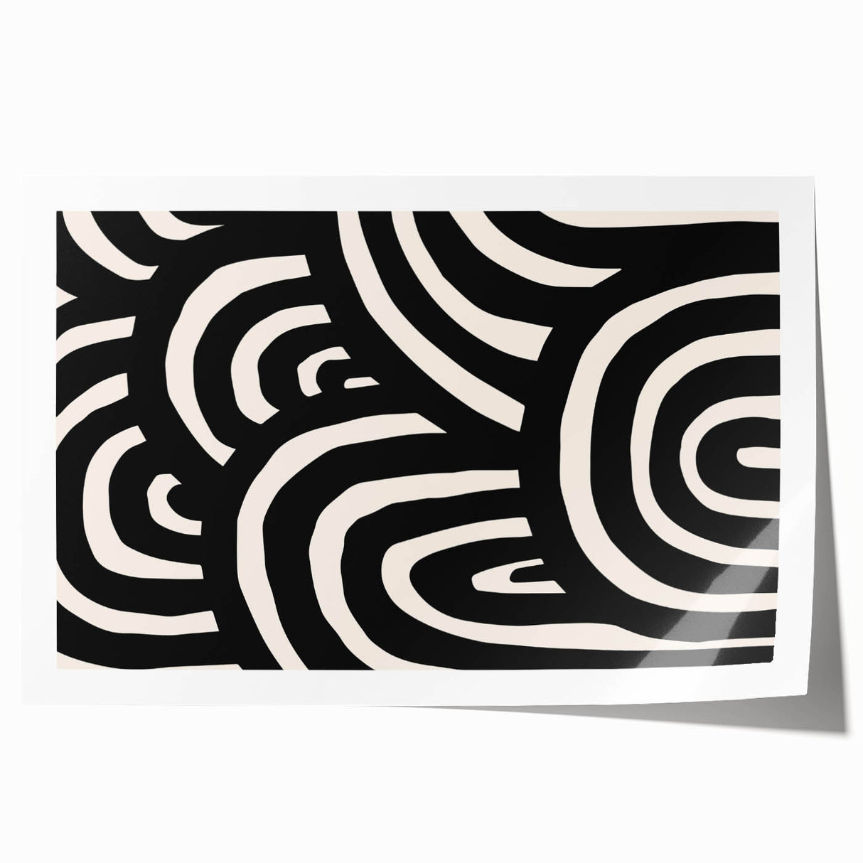Modern Dining Room Art – Black & White Abstract Canvas Print