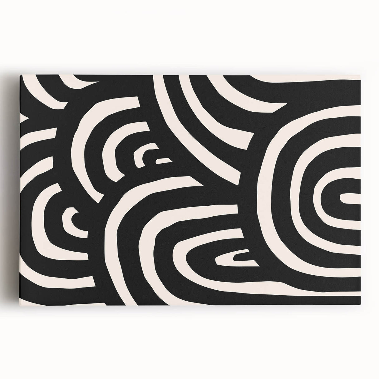 Modern Dining Room Art – Black & White Abstract Canvas Print