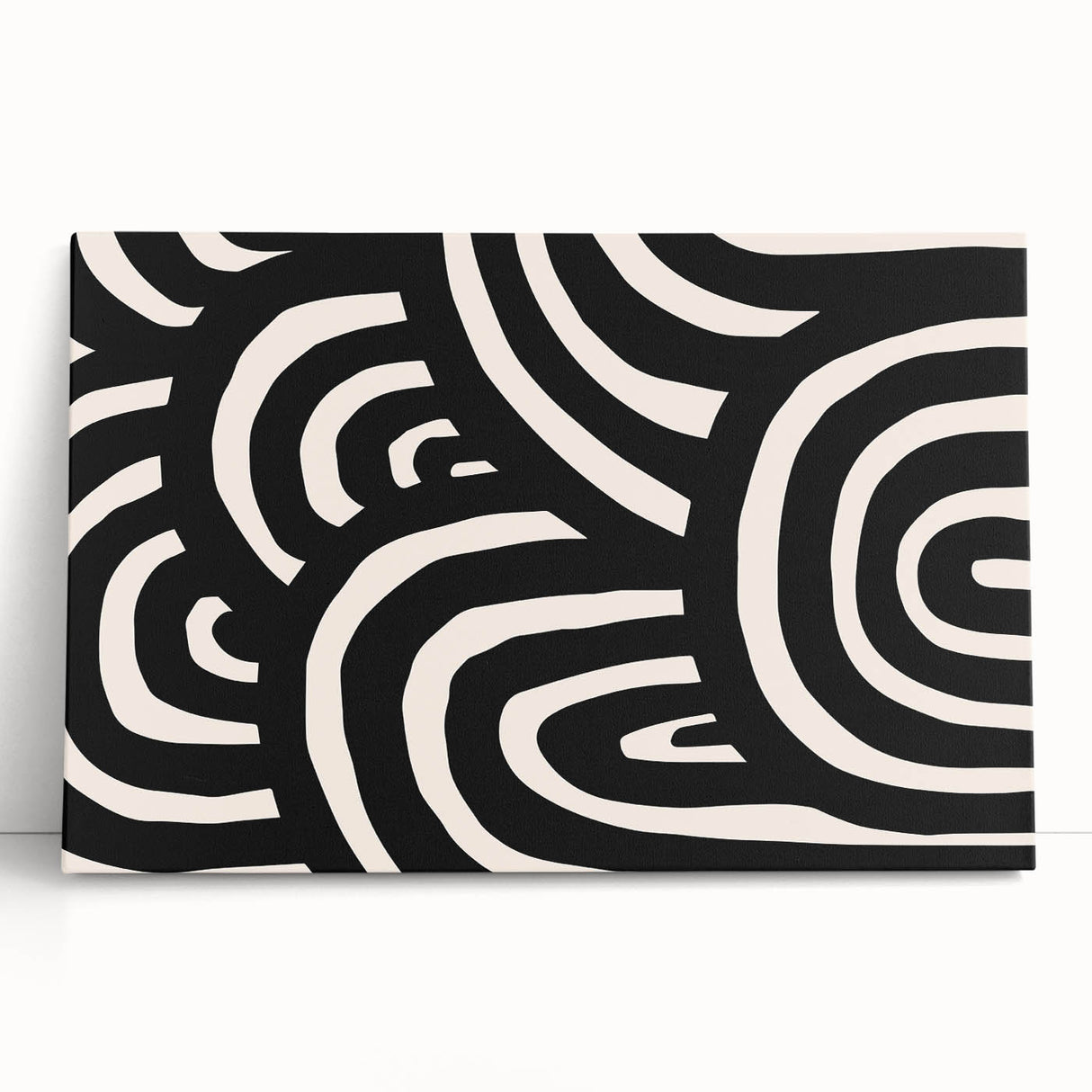 Modern Dining Room Art – Black & White Abstract Canvas Print
