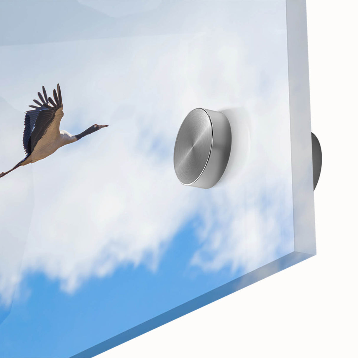 Large abstract wall art in mid-century modernist style, featuring a Bhutanese landscape on acrylic glass.