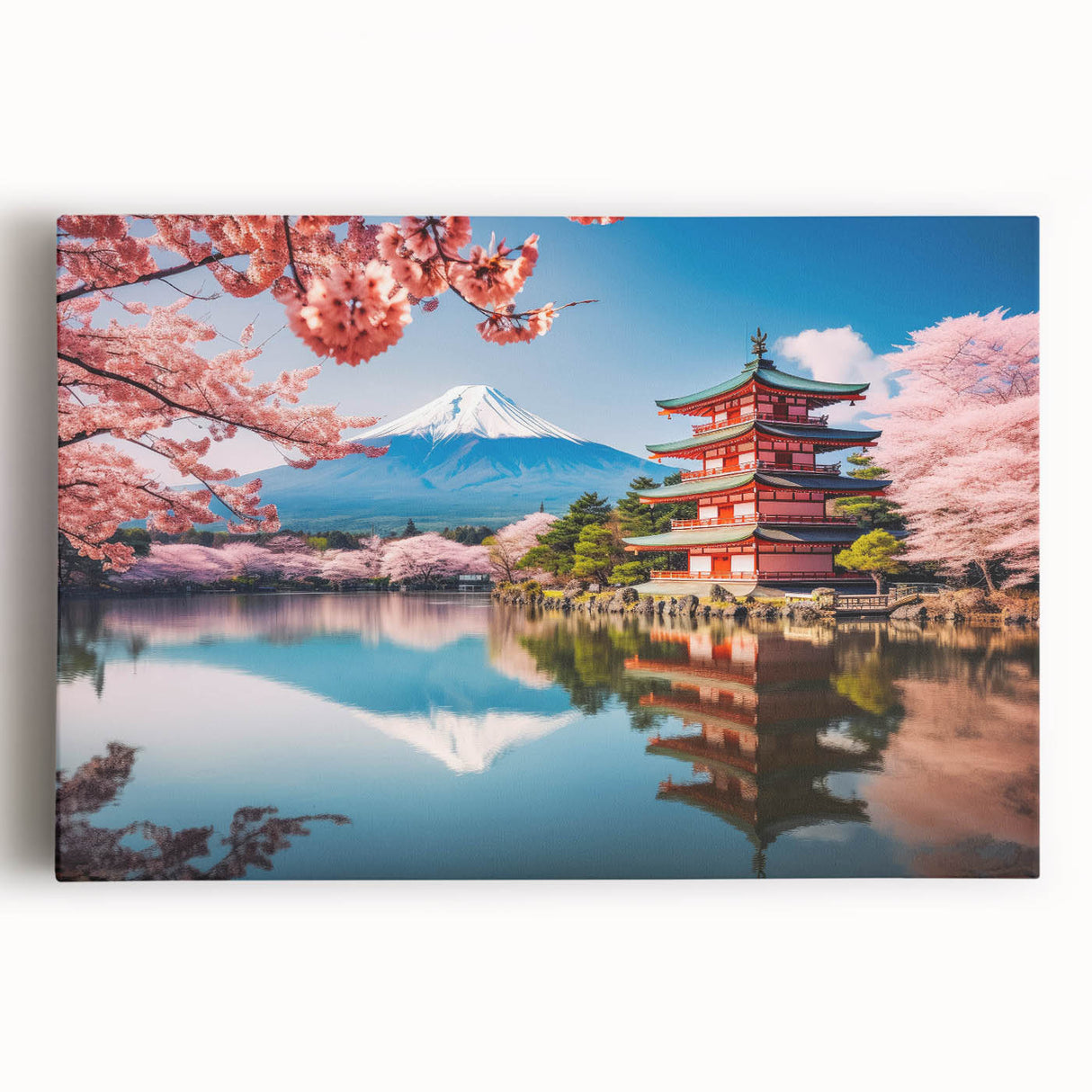 Black and white large art print of Kyoto scenery on stretched canvas, suitable for kitchen wall art.