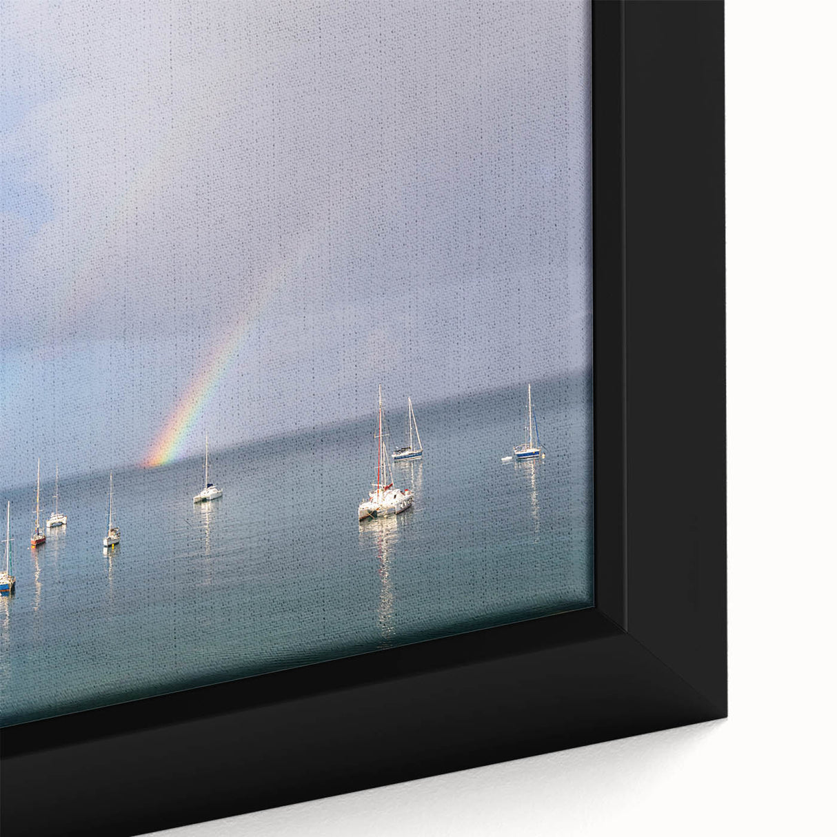 Extra large framed canvas featuring a textured, colorful Caribbean scenery, ideal for living room decor.