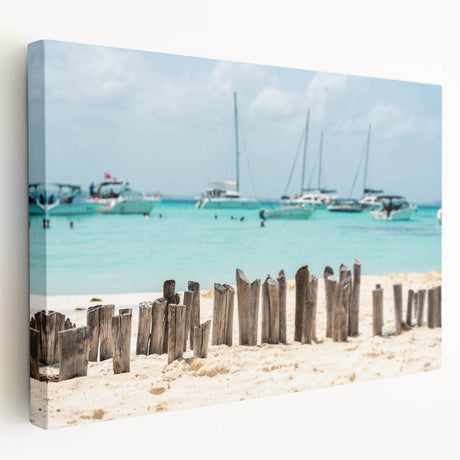 Scenic Quintana Roo landscape on large stretched canvas, featuring vibrant green and blue tones.