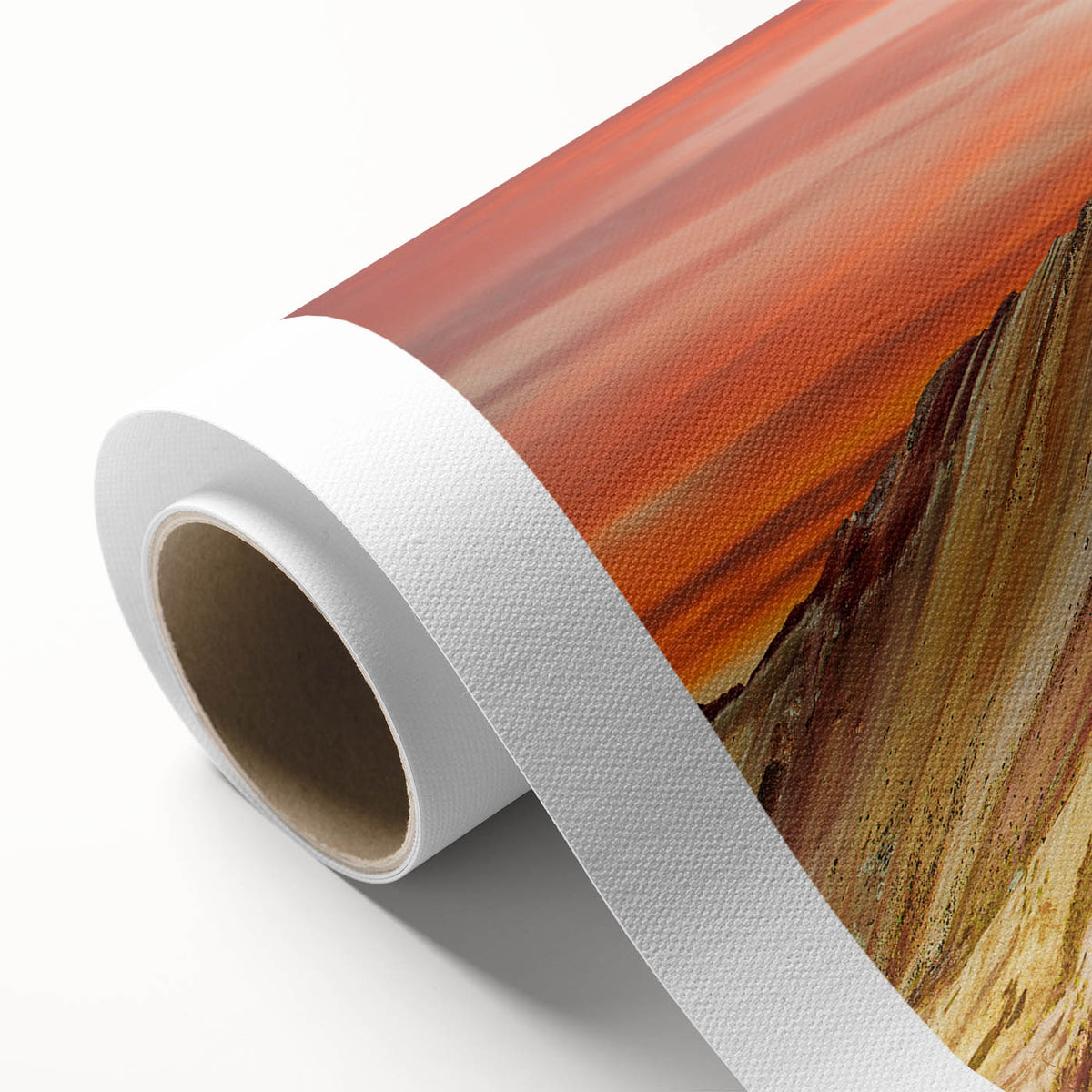 Art deco poster of a Peruvian landscape in pastel shades on rolled canvas, ideal for nursery wall art.