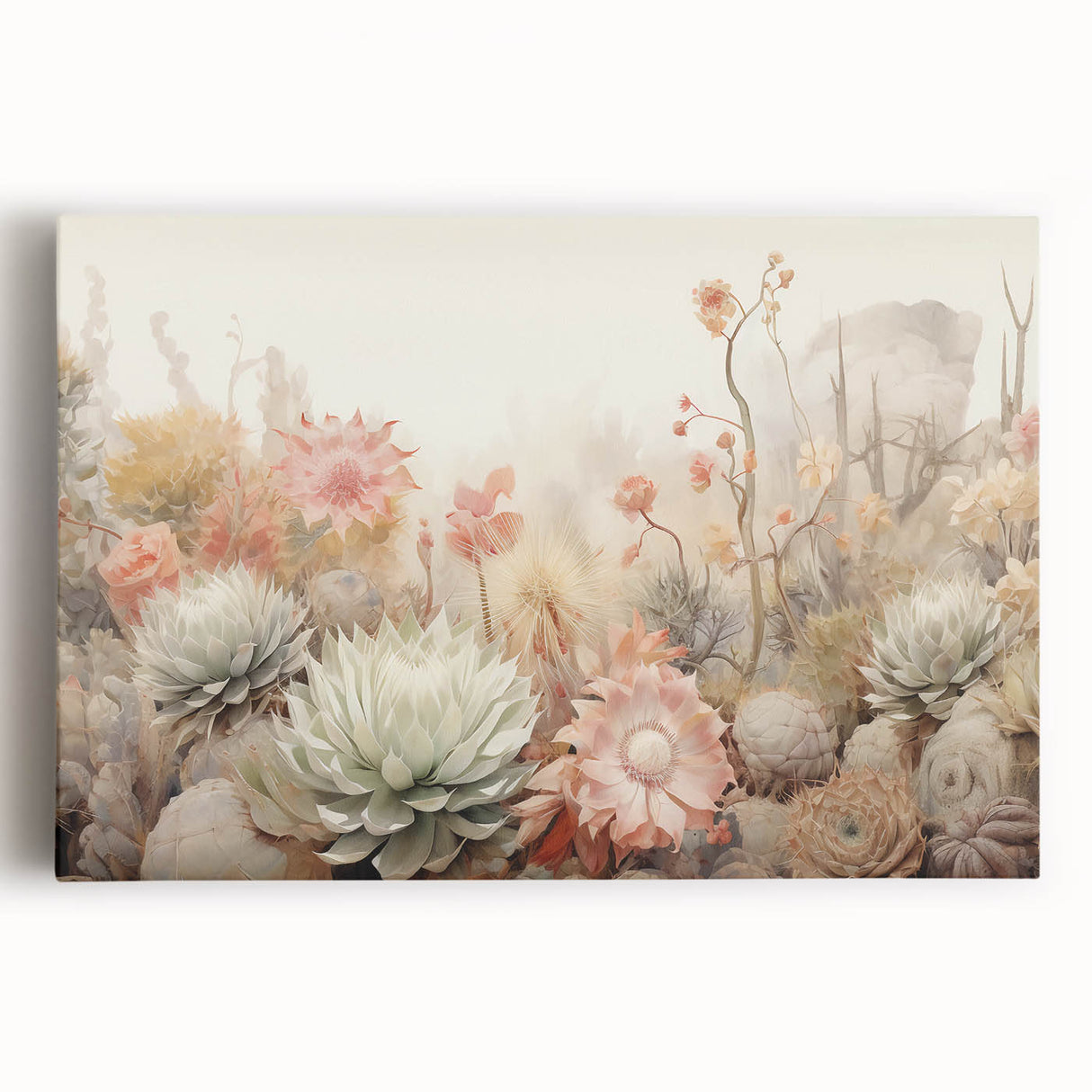 Abstract floral wall art on stretched canvas, showcasing vibrant colors and intricate patterns, ideal for modern home decor. Perfect for adding a touch of elegance to living spaces.