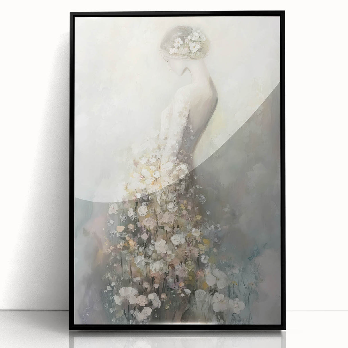 Framed abstract figurative artwork featuring bold black lines and vibrant colors, showcasing a modern design ideal for contemporary home decor.