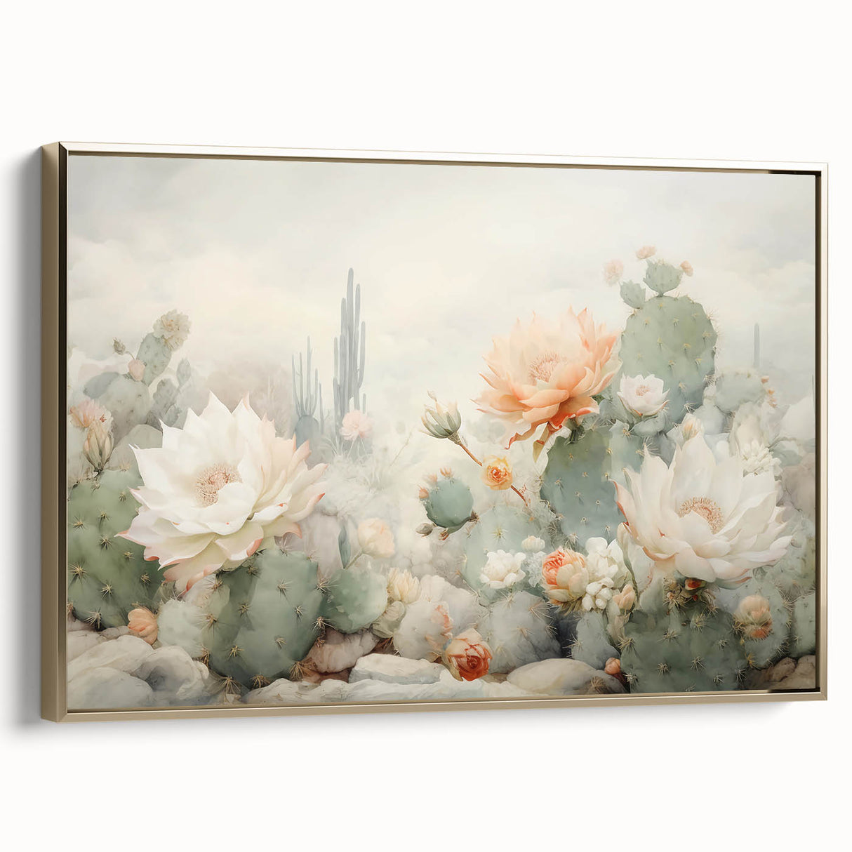 Framed abstract floral wall art featuring vibrant colors and gold accents, displayed in a modern setting, perfect for enhancing contemporary home decor.