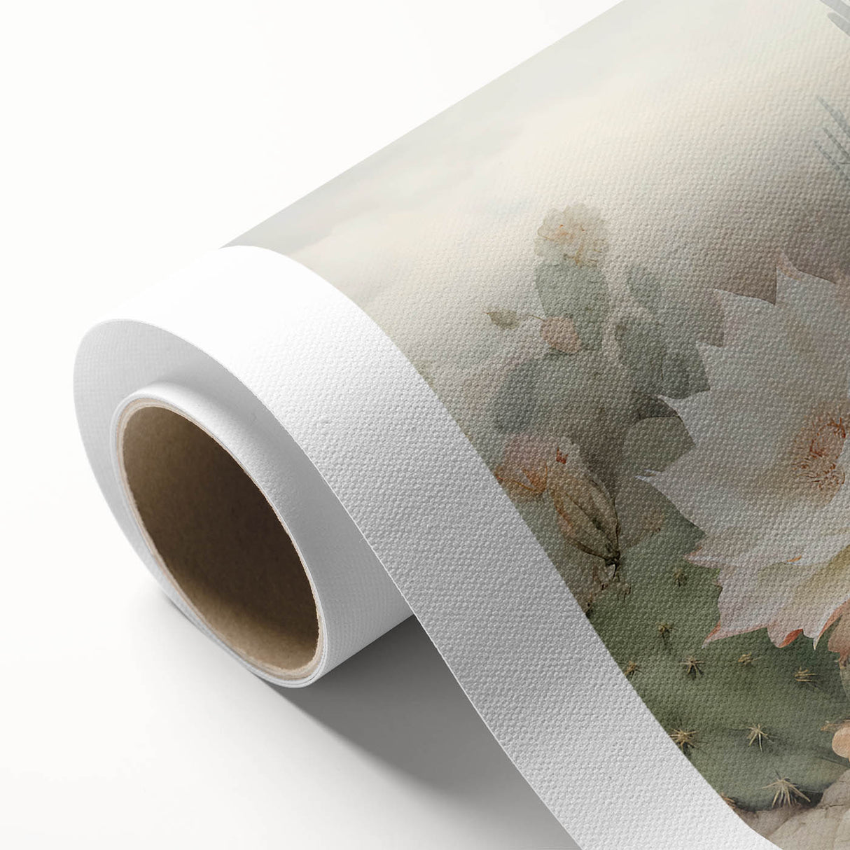 Vibrant abstract floral wall art on rolled canvas, showcasing a blend of colorful blooms and dynamic shapes, perfect for modern home decor.