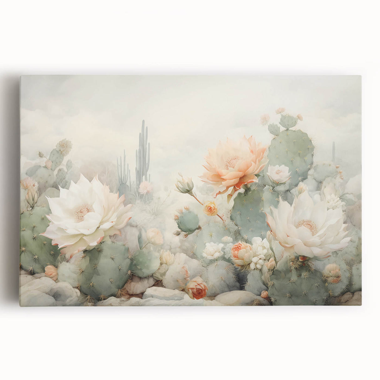 Abstract floral wall art on stretched canvas, showcasing vibrant colors and intricate designs, perfect for home decor or gallery display. Ideal for adding a touch of elegance and creativity to any room.