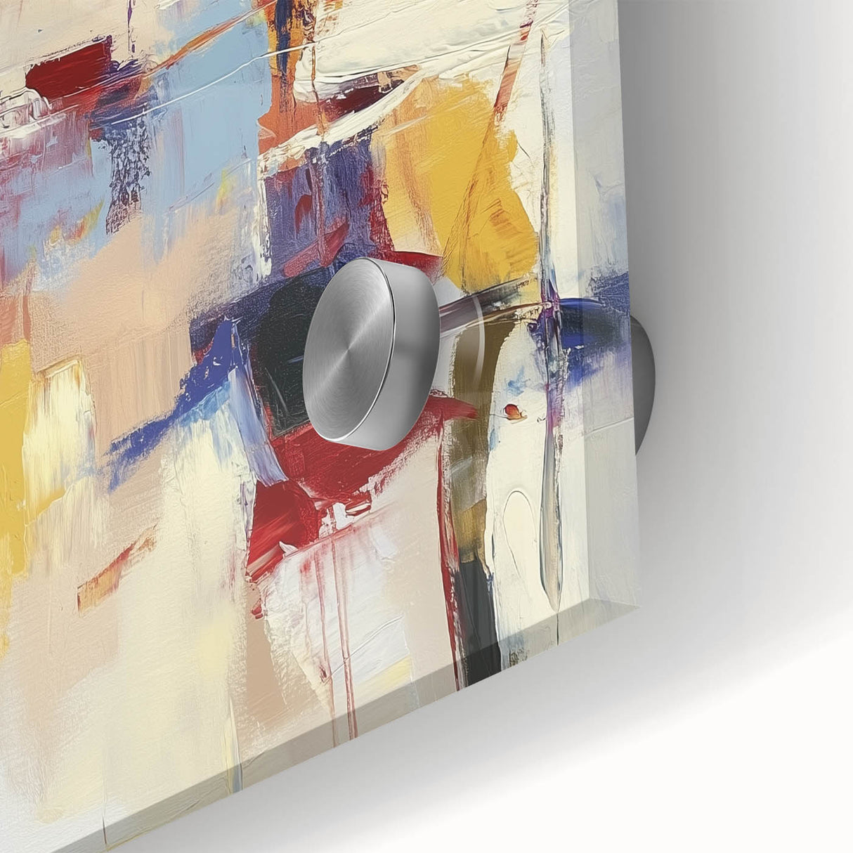Colorful Abstract Wall Art – Expressive Red, Blue, and Yellow