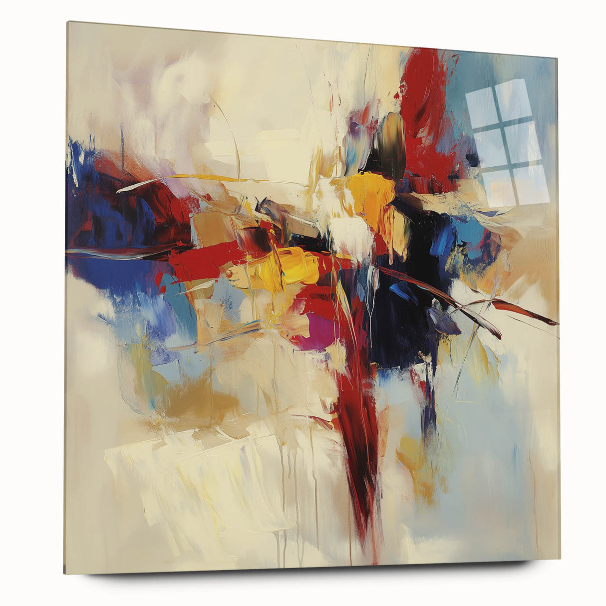 Abstract Art Prints – Bold Red, Blue, and Yellow Expression