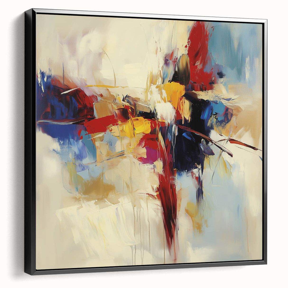 Abstract Art Prints – Bold Red, Blue, and Yellow Expression