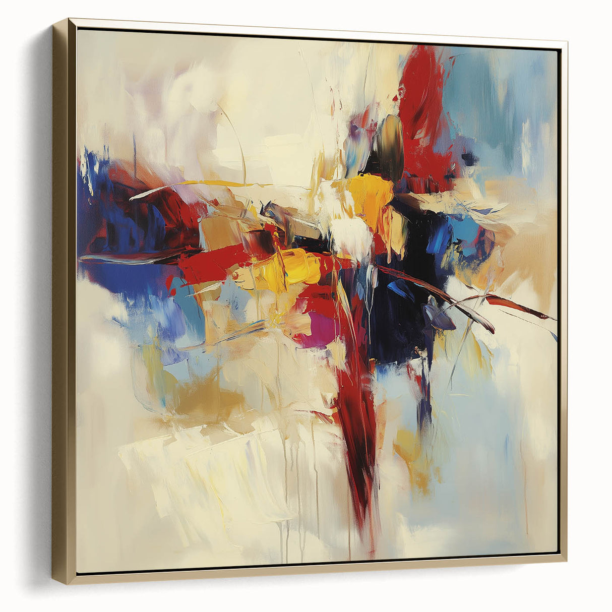 Abstract Art Prints – Bold Red, Blue, and Yellow Expression