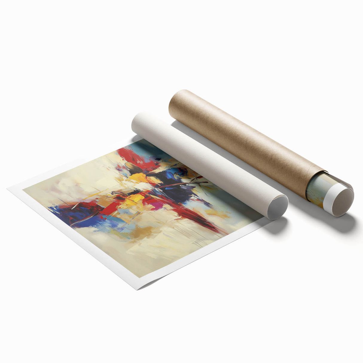 Abstract Art Prints – Bold Red, Blue, and Yellow Expression