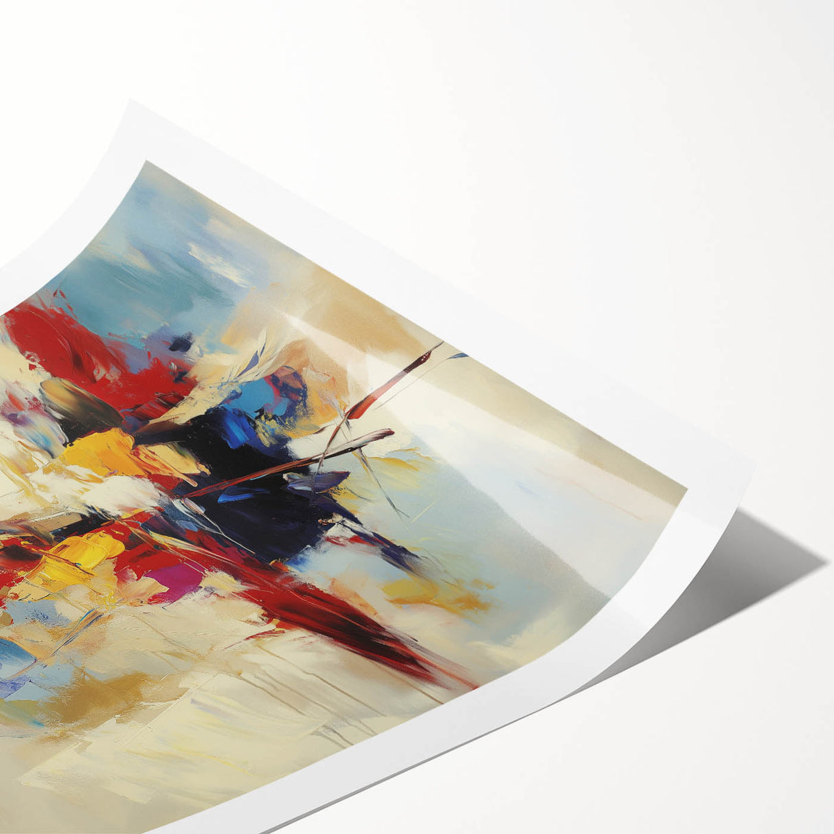 Abstract Art Prints – Bold Red, Blue, and Yellow Expression