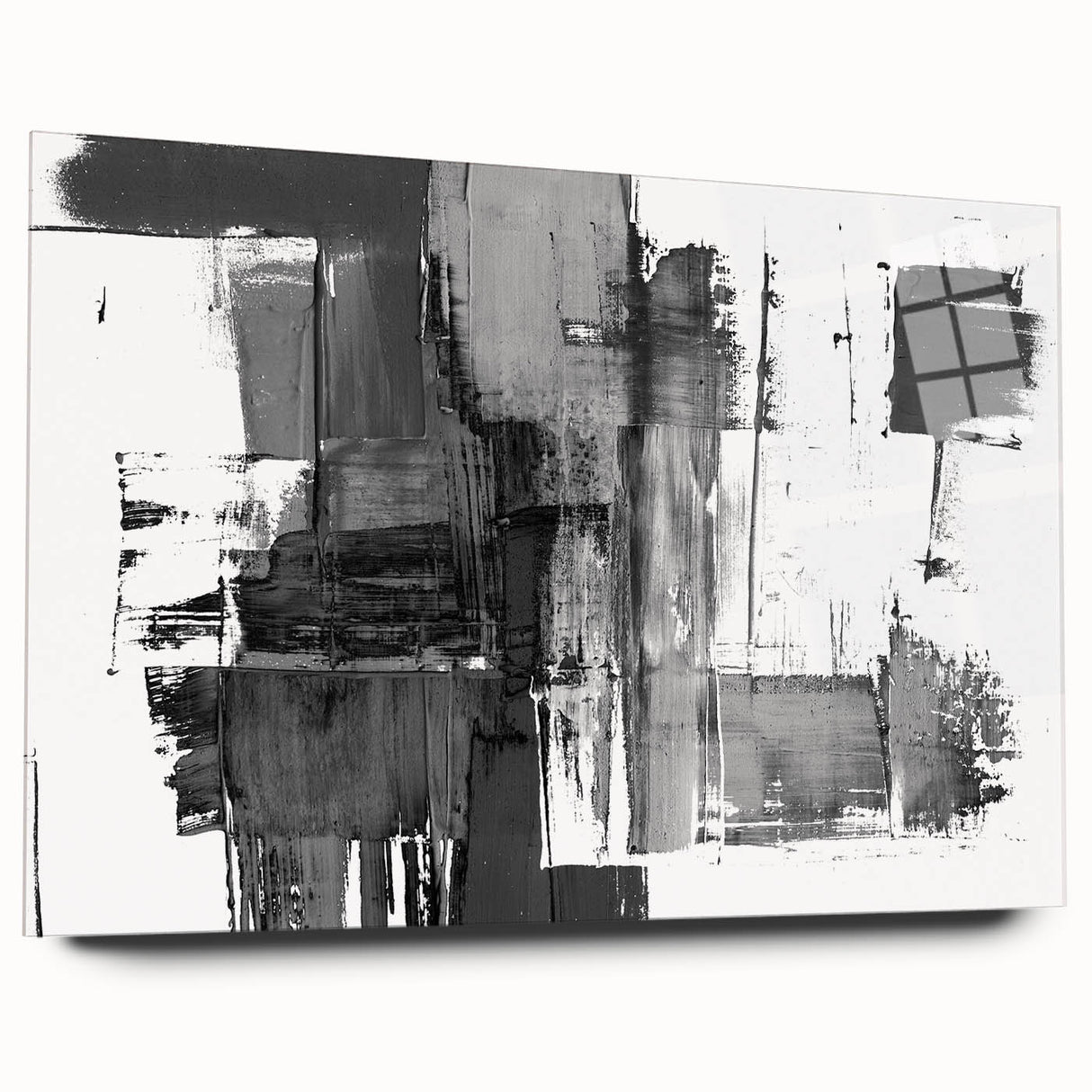 Black & White Abstract Bedroom Wall Art - Modern Canvas & Acrylic