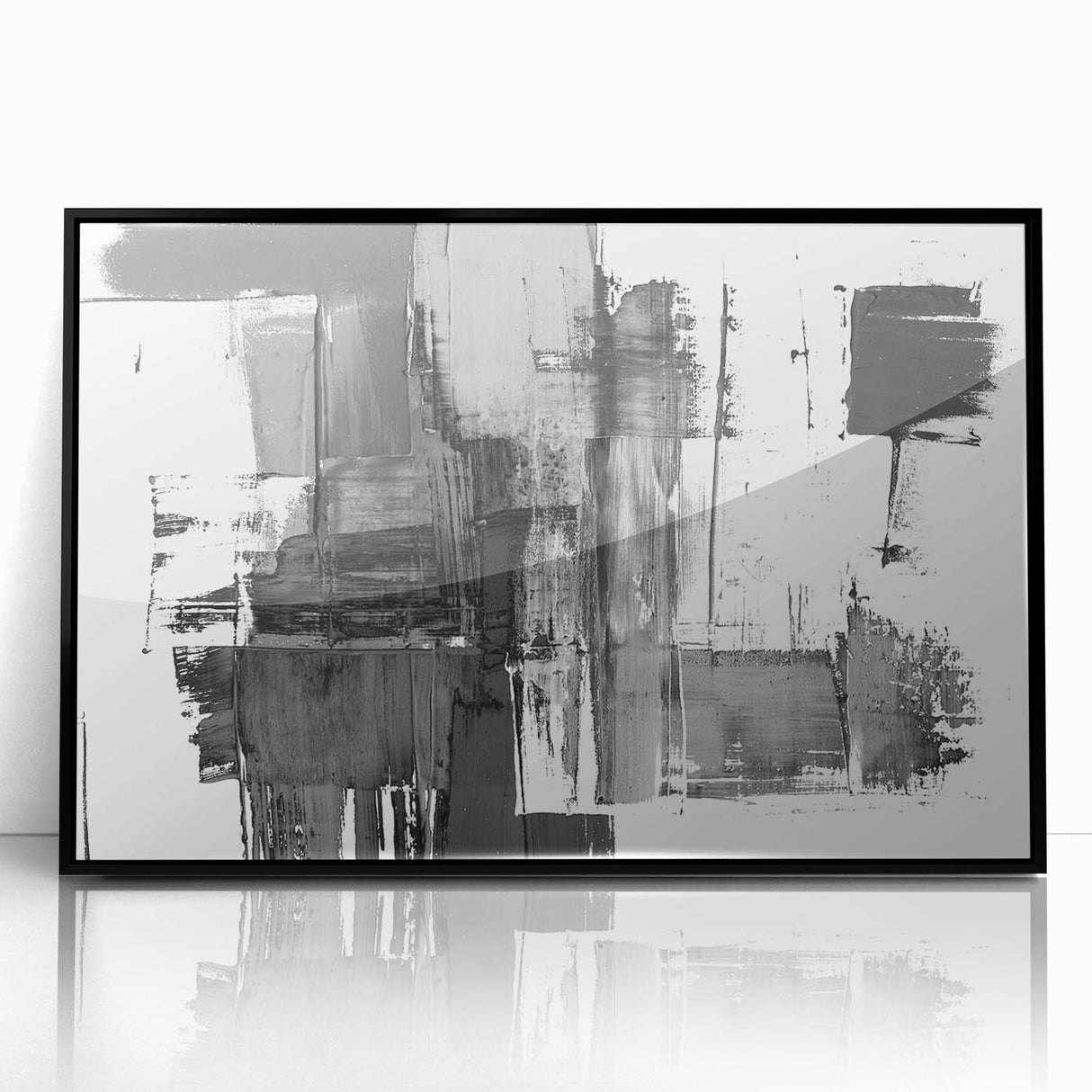 Black & White Abstract Bedroom Wall Art - Modern Canvas & Acrylic