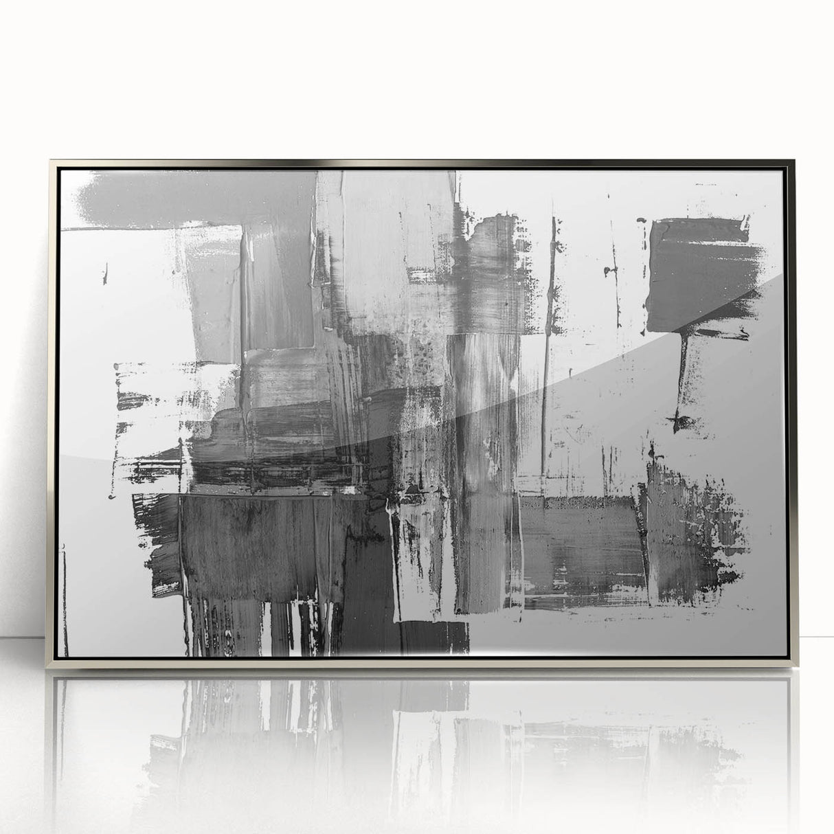 Black & White Abstract Bedroom Wall Art - Modern Canvas & Acrylic