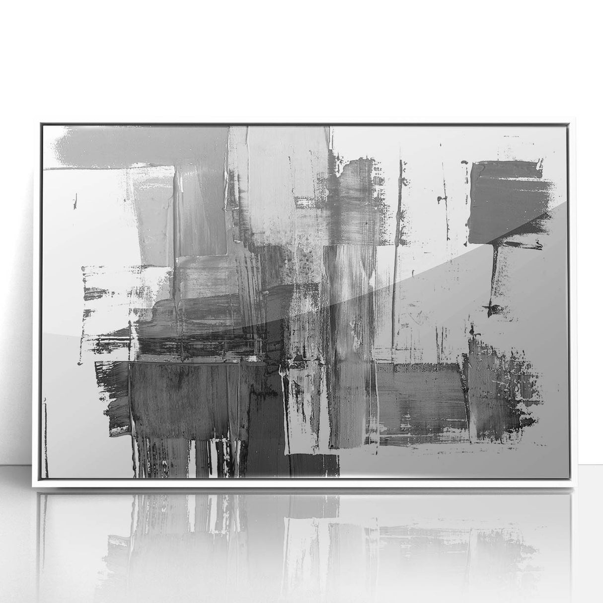 Black & White Abstract Bedroom Wall Art - Modern Canvas & Acrylic