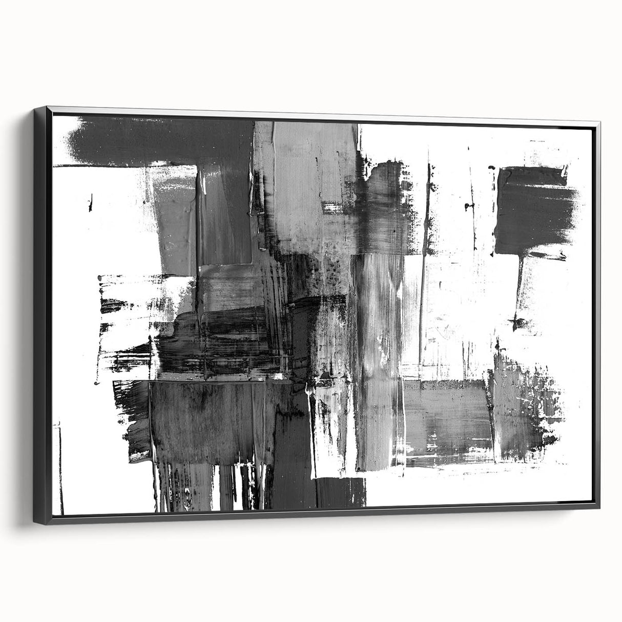 Black & White Abstract Bedroom Wall Art - Modern Canvas & Acrylic