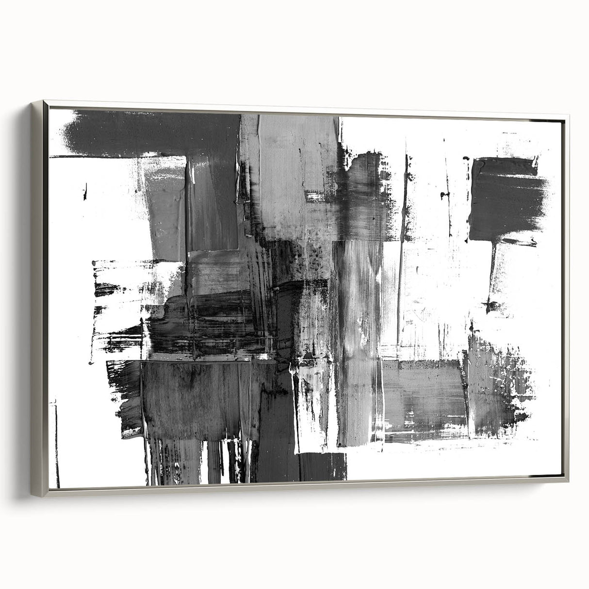 Black & White Abstract Bedroom Wall Art - Modern Canvas & Acrylic