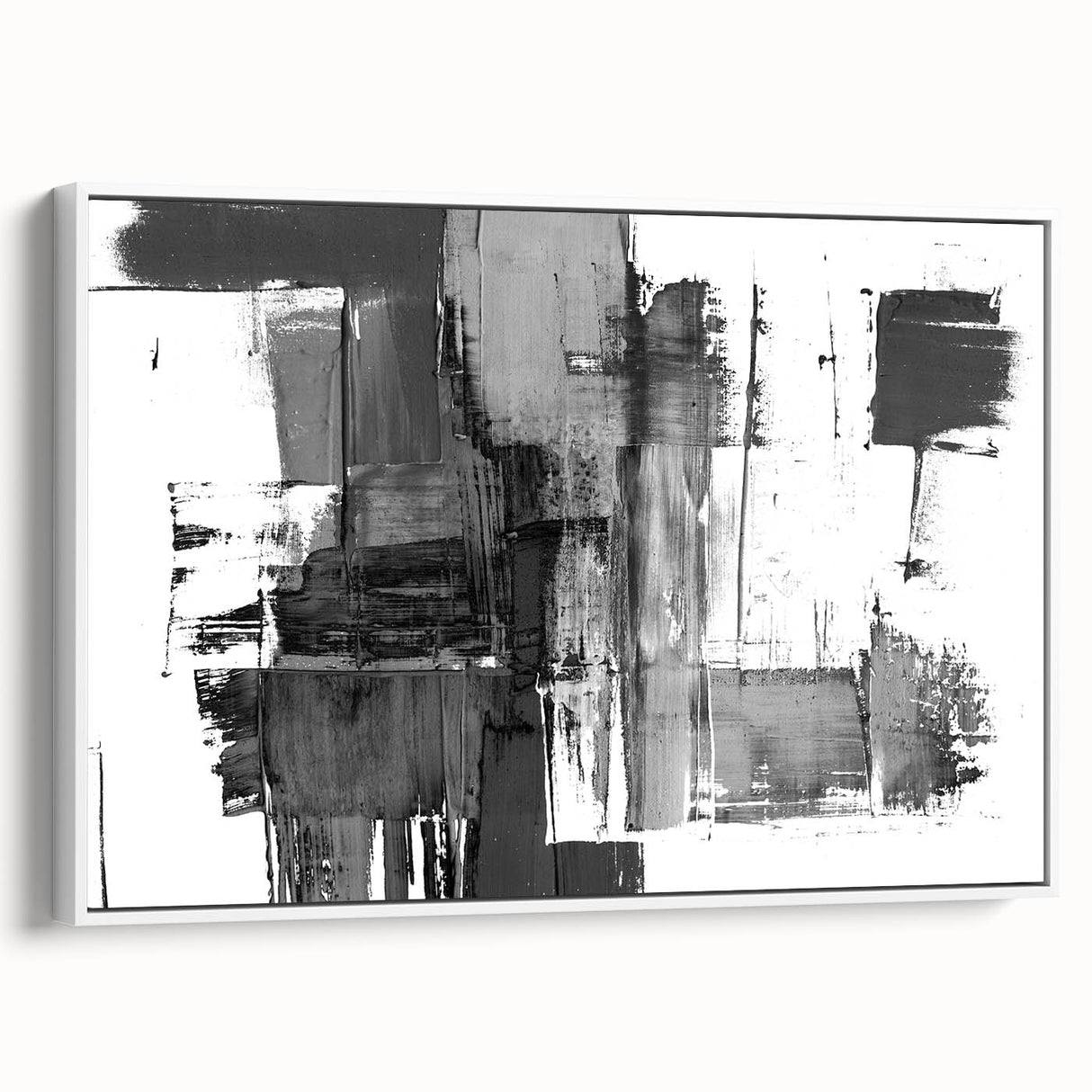 Black & White Abstract Bedroom Wall Art - Modern Canvas & Acrylic