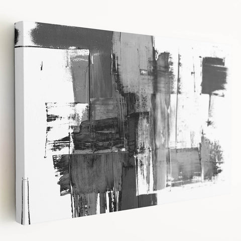 Black & White Abstract Bedroom Wall Art - Modern Canvas & Acrylic