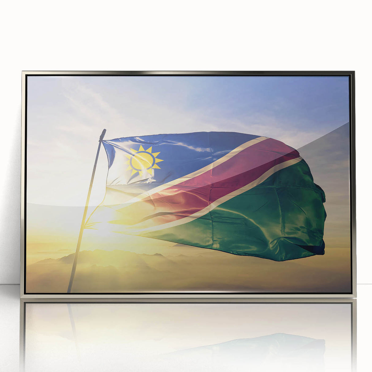 Large art print of Namibian landscape in muted earth tones on framed acrylic, ideal for modern art wall decor.