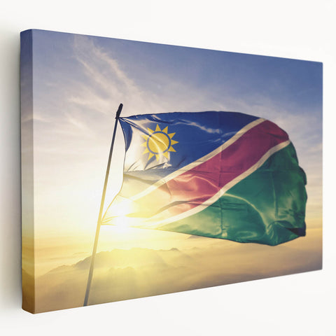 Large canvas print of a Namibian landscape in warm earth tones, ideal for kitchen wall art.