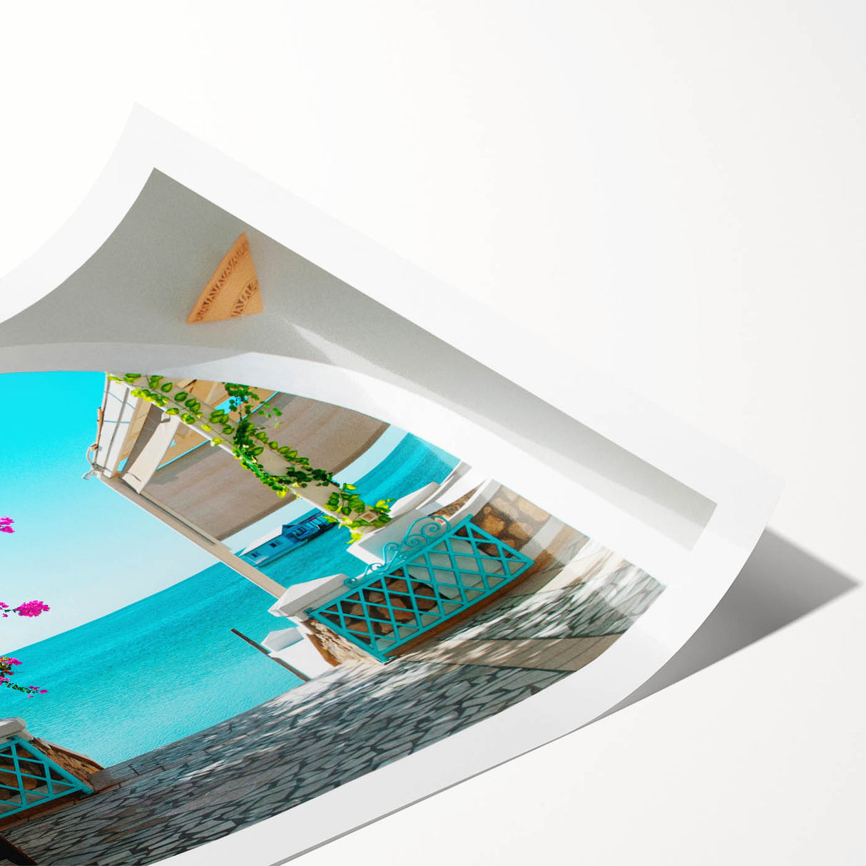 Extra large rolled print of line art flowers in subtle earth tones, ideal for large living room wall art.