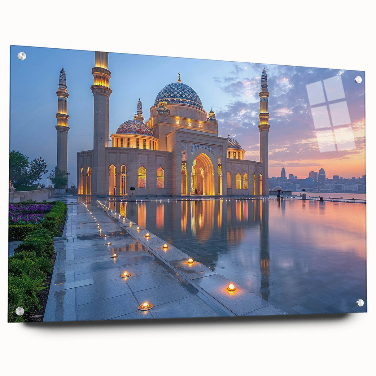 Acrylic print of an abstract Azerbaijani landscape in rich earth tones, suitable for bedroom or dining room decor.